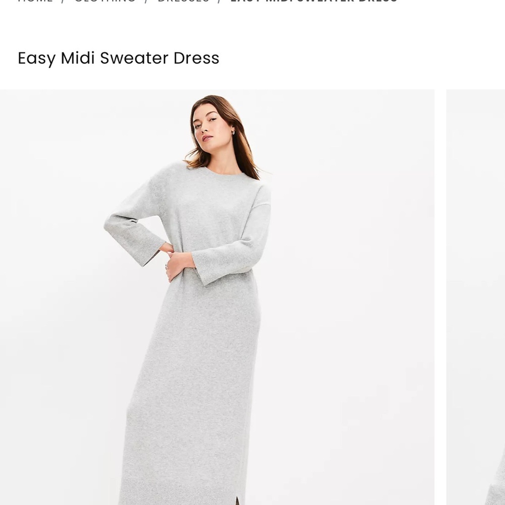 Gray Midi Sweater Dress